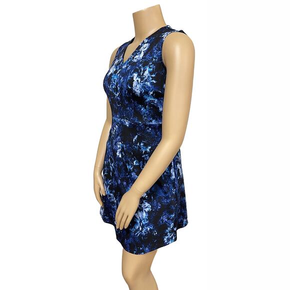 Andrew Marc New York Blue Violet Dress 12P 12 Petite New Sleeveless Fit & Flare - Picture 2 of 11